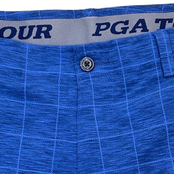 PGA Tour Apparel Chino Performance Golf Shorts Men's Size 34 Blue Flat Front - Picture 3 of 7